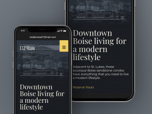 Mobile mockup for boutique living client website